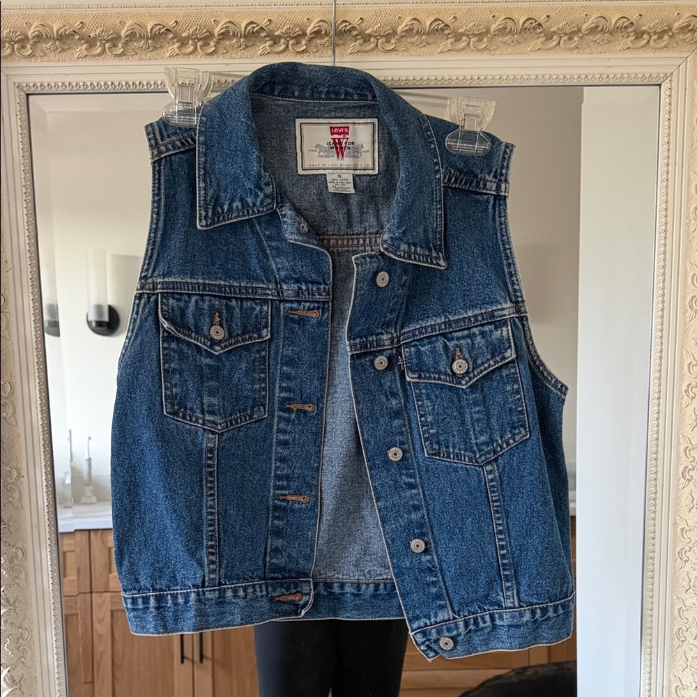 Levi's 90’s Blue Denim Vest with Button Front
